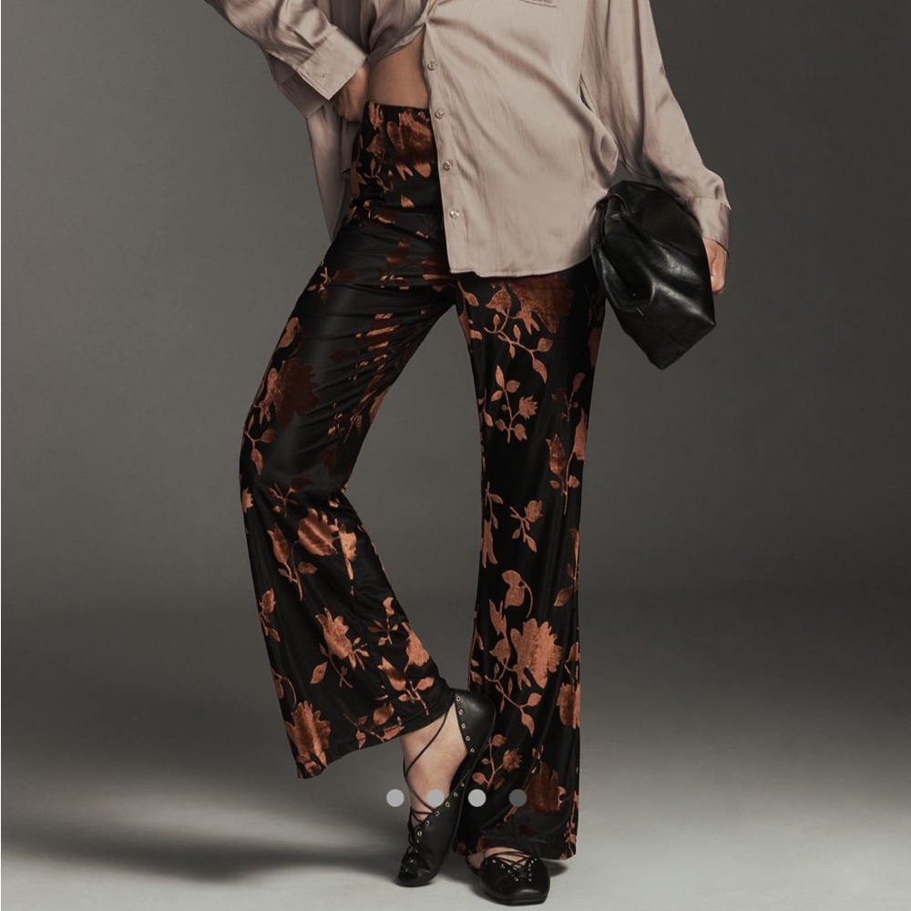 NWT Hutch Anthro Velvet Burnout Flare Pants
